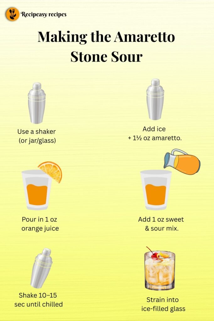 Making of Amaretto Stone Sour