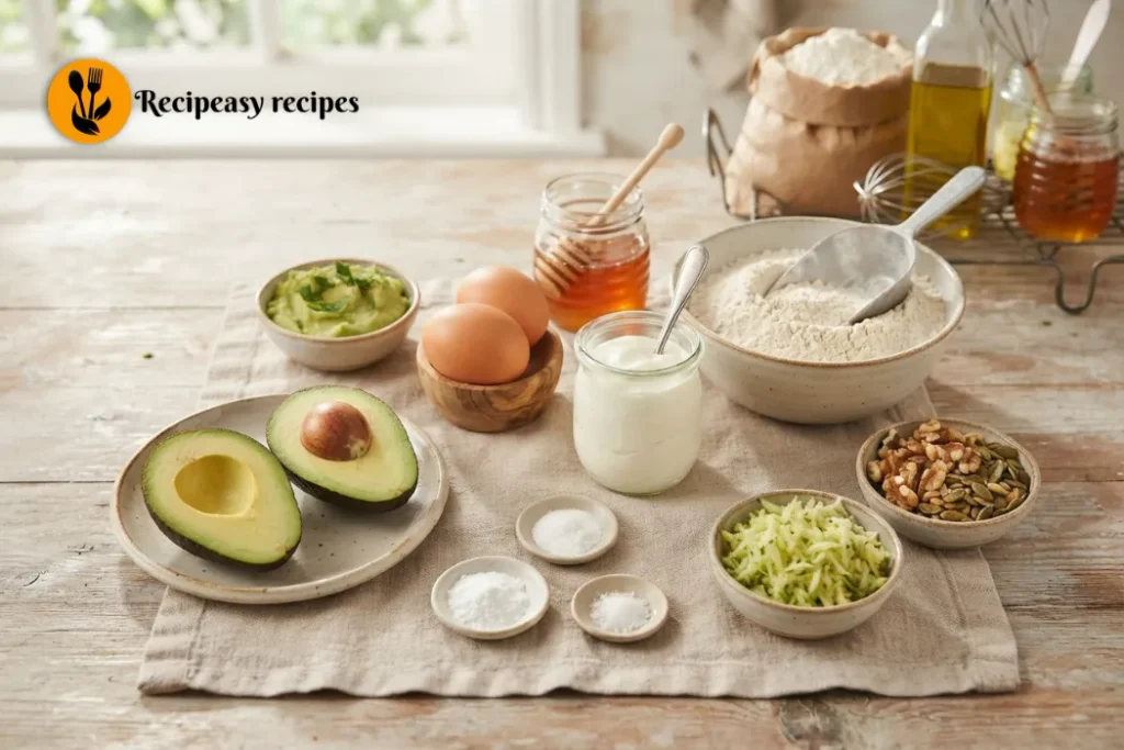 Ingredients for Avocado Bread Recipe