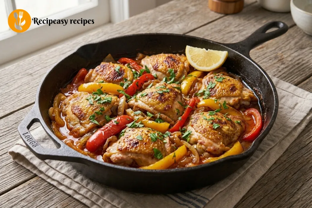 Easy Skillet Chicken Recipe with Peppers