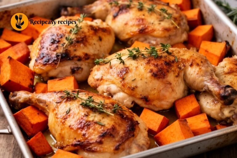 One-Pan Chicken Recipe with Sweet Potatoes