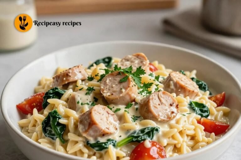Creamy Chicken Sausage Orzo Recipe