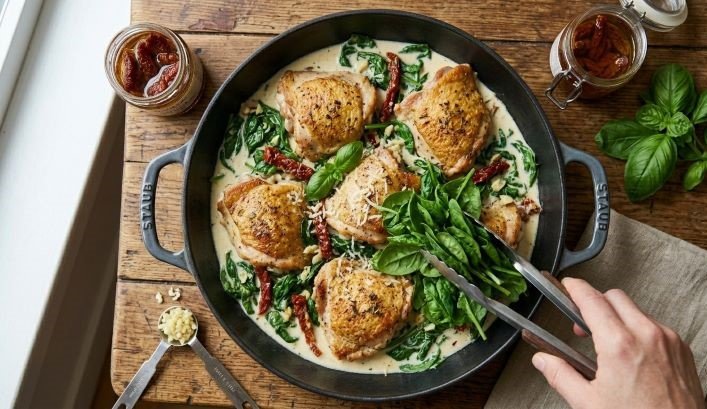 chicken thigh spinach recipe