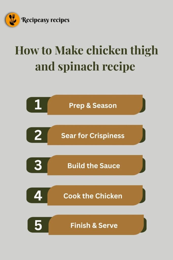 how to make Chicken thigh and spinach recipe