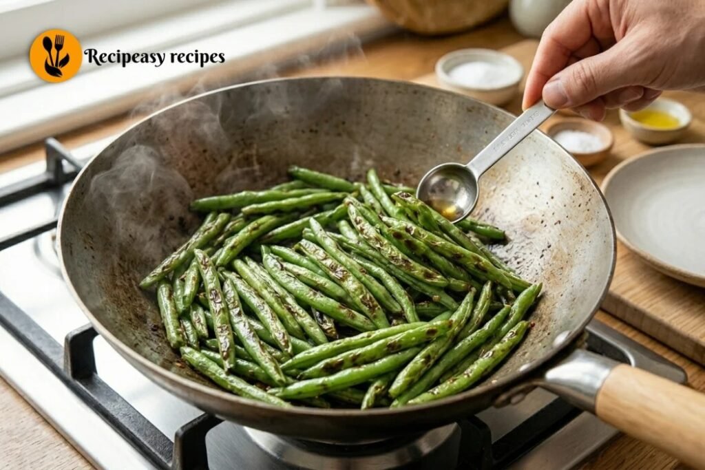 Get the beans blistered first