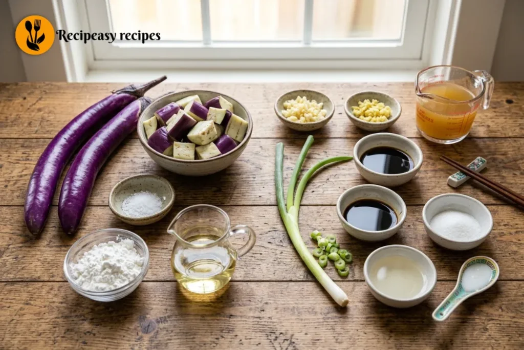 Braised eggplant in garlic sauce Ingredients