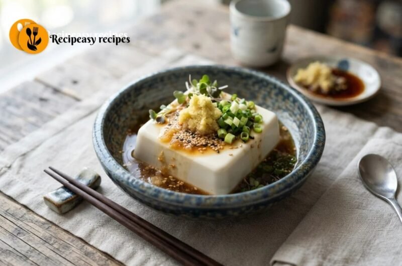 Cold Tofu with Ginger Soy Sauce – 5-Minute Japanese Recipe