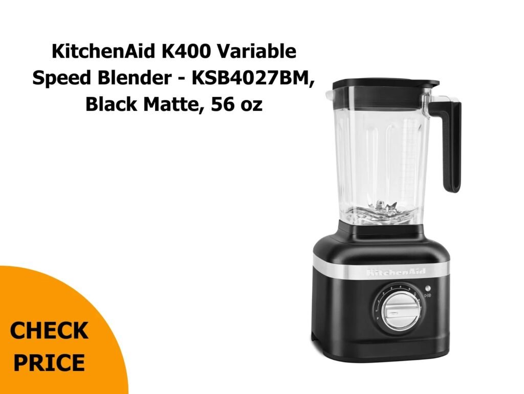 KitchenAid K400 Variable Speed Blender - KSB4027BM, Black Matte, 56 oz