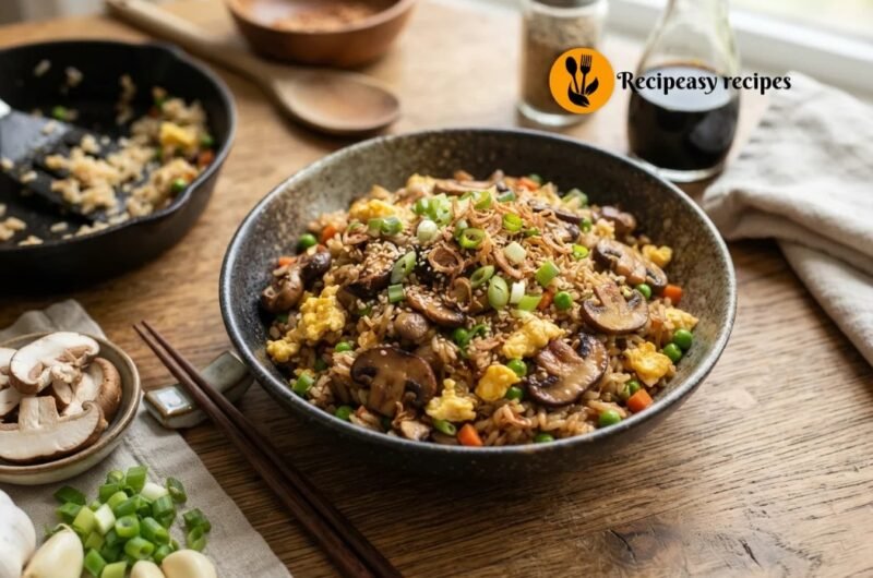 Mushroom Fried Rice Recipe (Quick, Easy & Restaurant-Style)