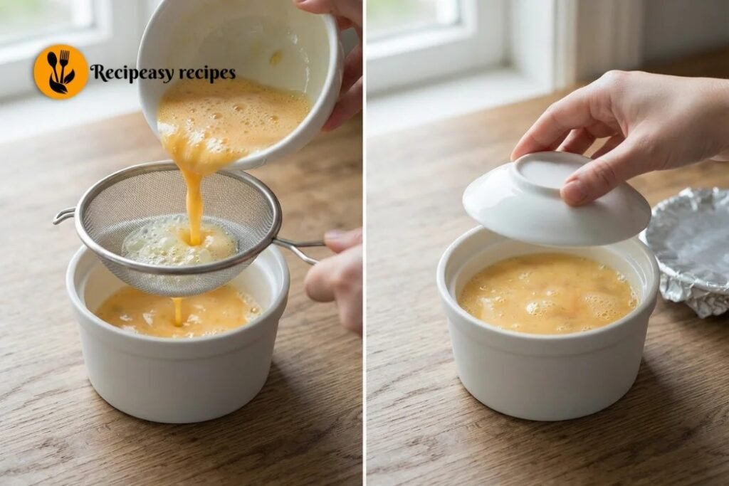 Then, cover the dish loosely with foil or a plate