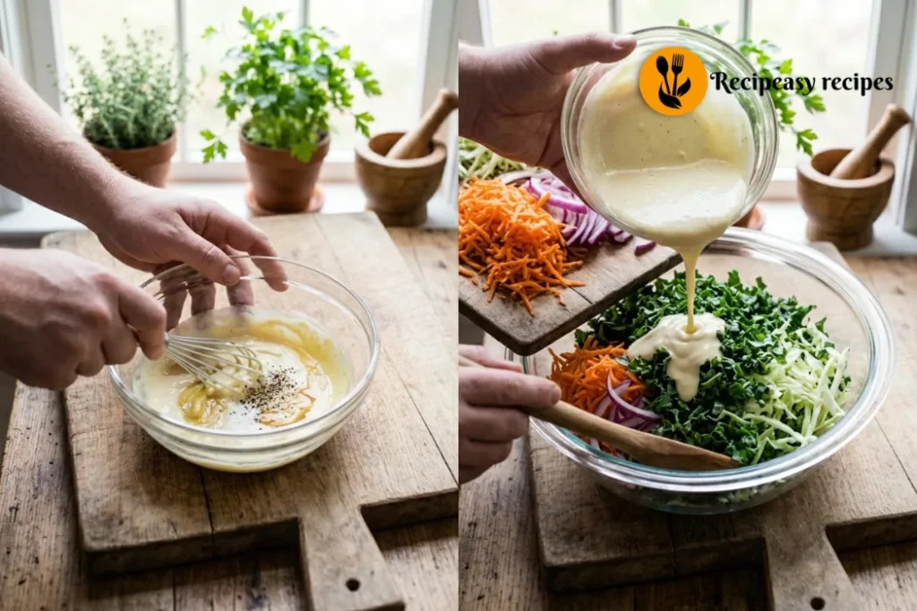 Make the dressing & combine