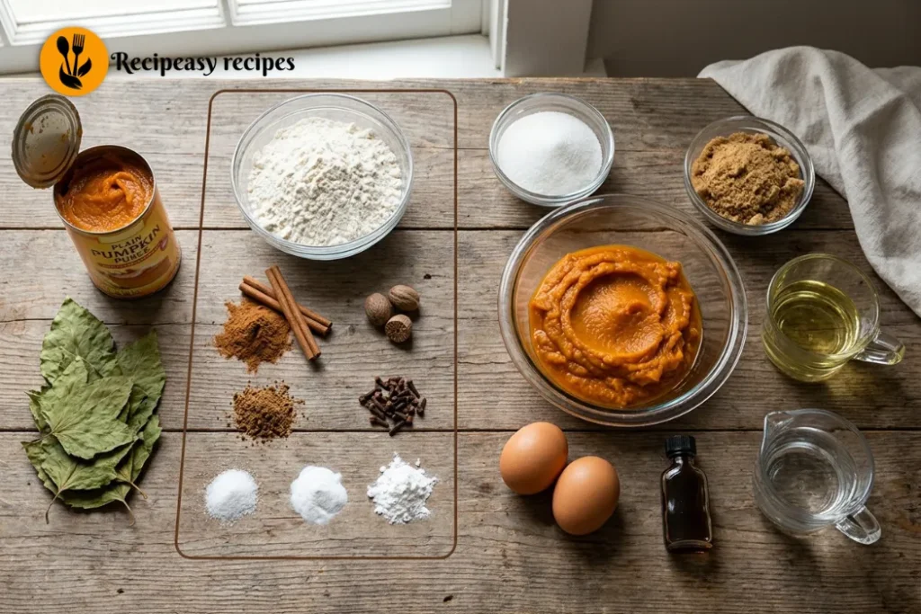 Pumpkin bread ingredients