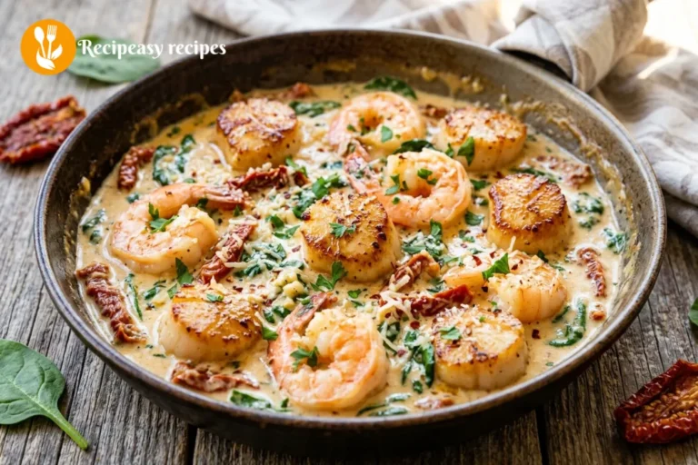 Creamy Tuscan Shrimp and Scallopstucs
