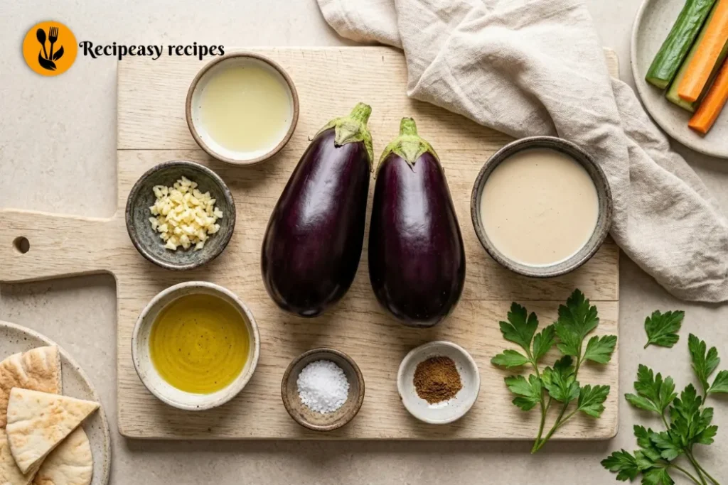 "ingredients for baba ganoush recipe