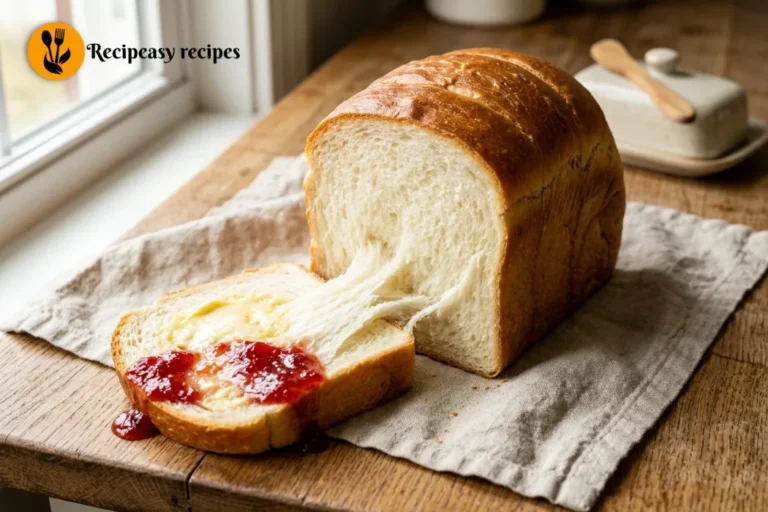 sliced Japanese milk bread shokupan with soft crumb
