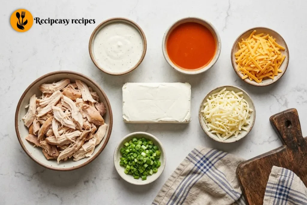ingredients for buffalo chicken dip recipe