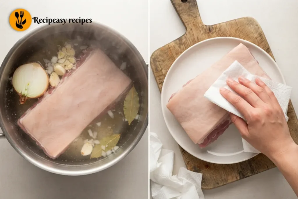 boiled pork belly for sisig recip