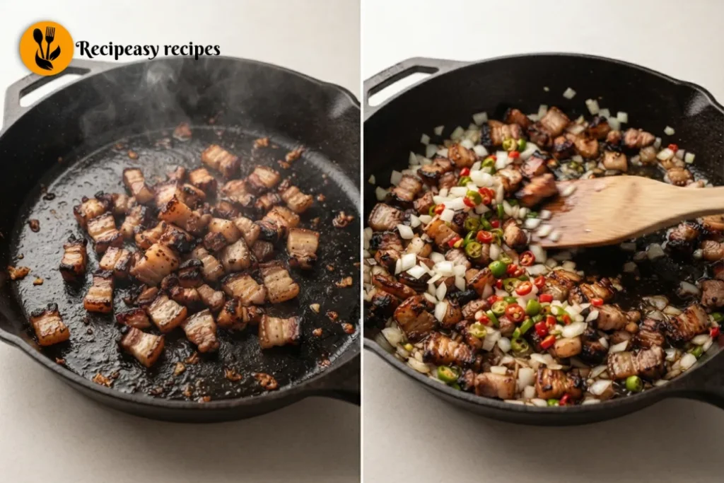 finely chopped pork for sisig recipe