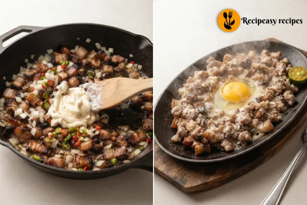 sisig recipe served with rice