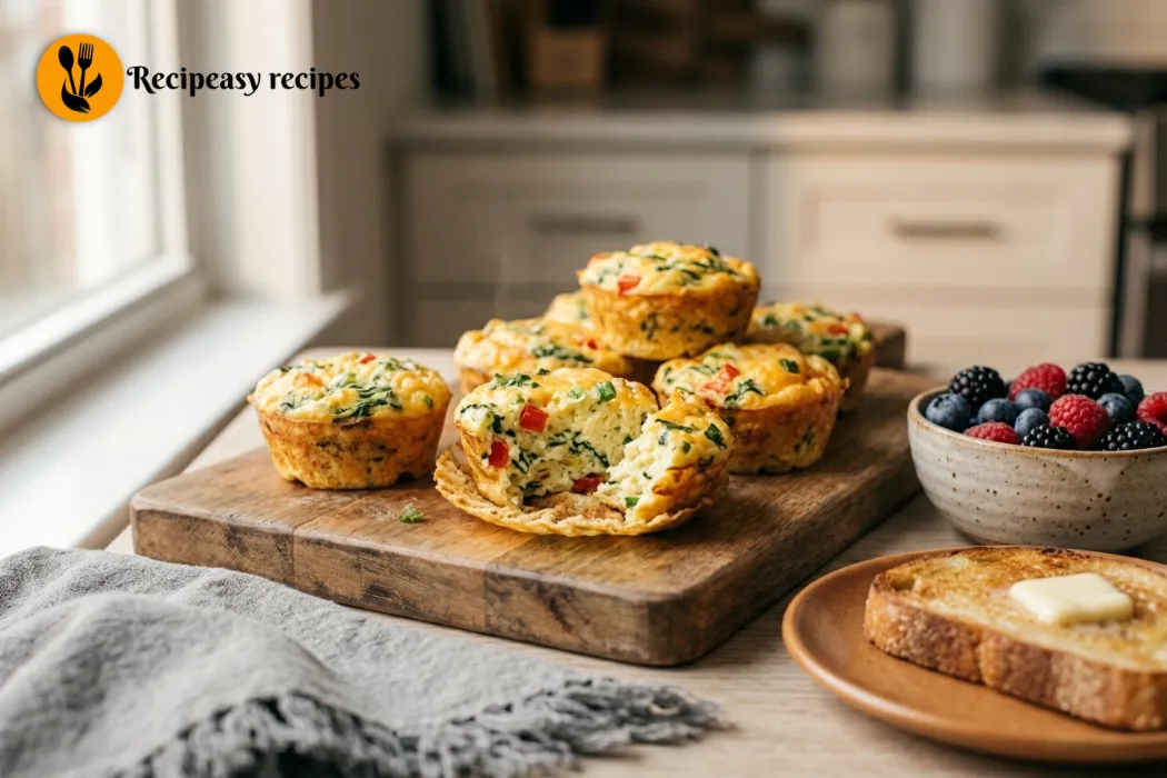 cottage cheese egg muffins with spinach and bell pepper