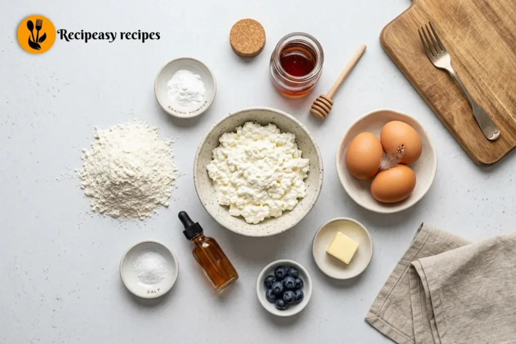 ingredients for cottage cheese pancakes recipe