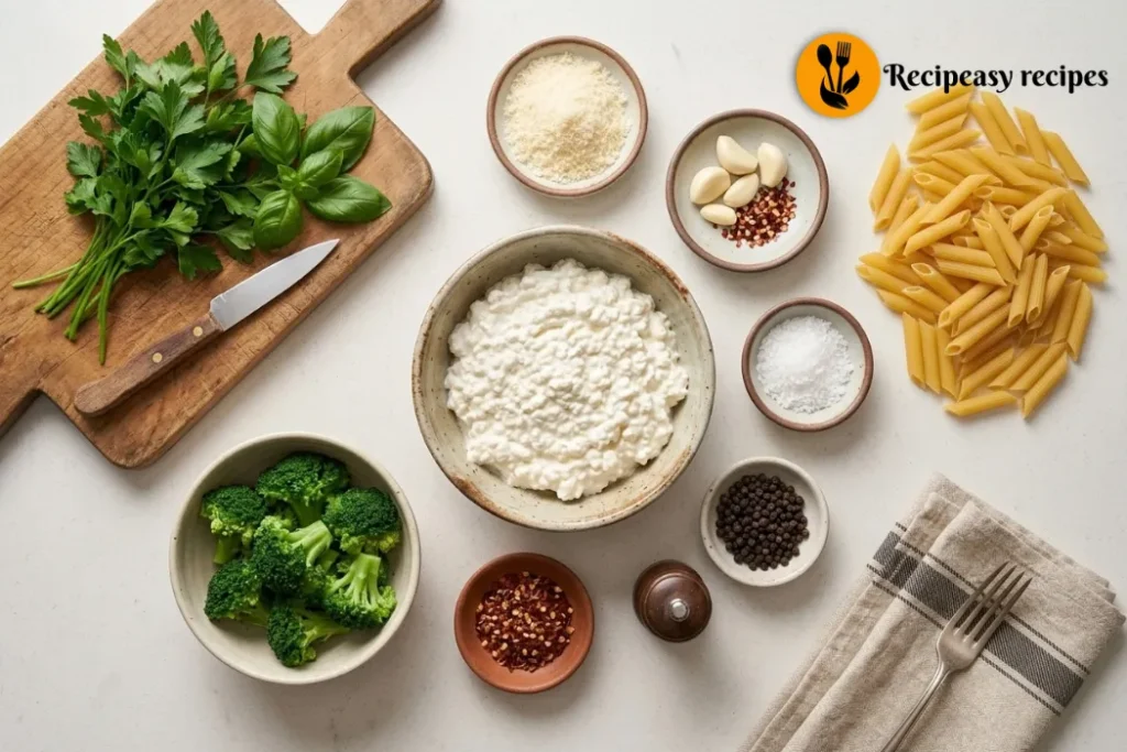 ingredients for cottage cheese pasta sauce recipe