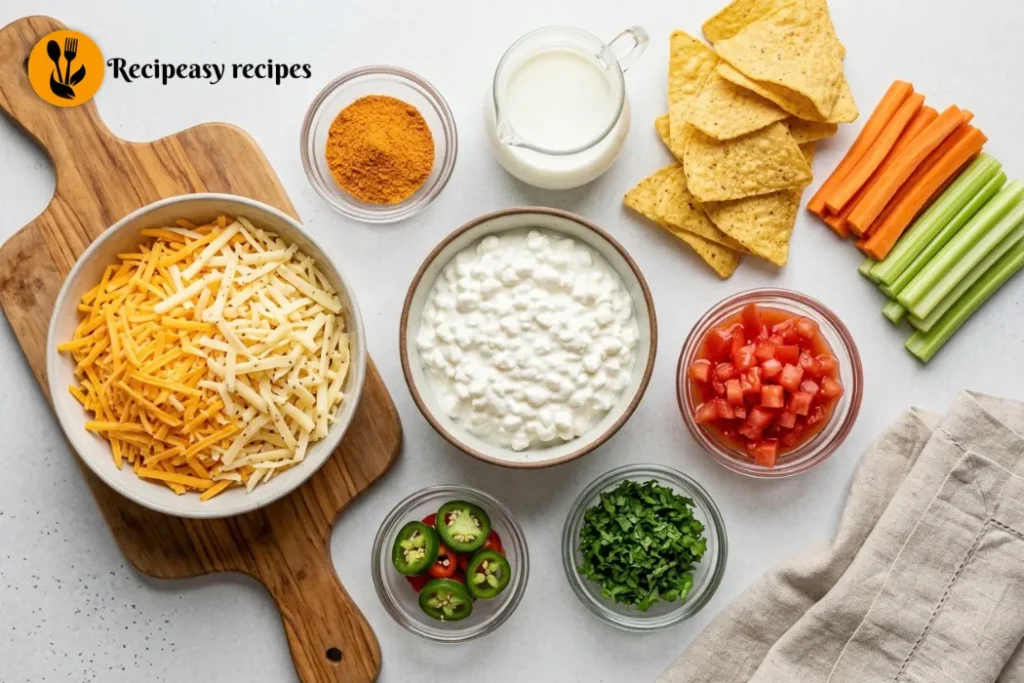 ingredients for cottage cheese queso recipe