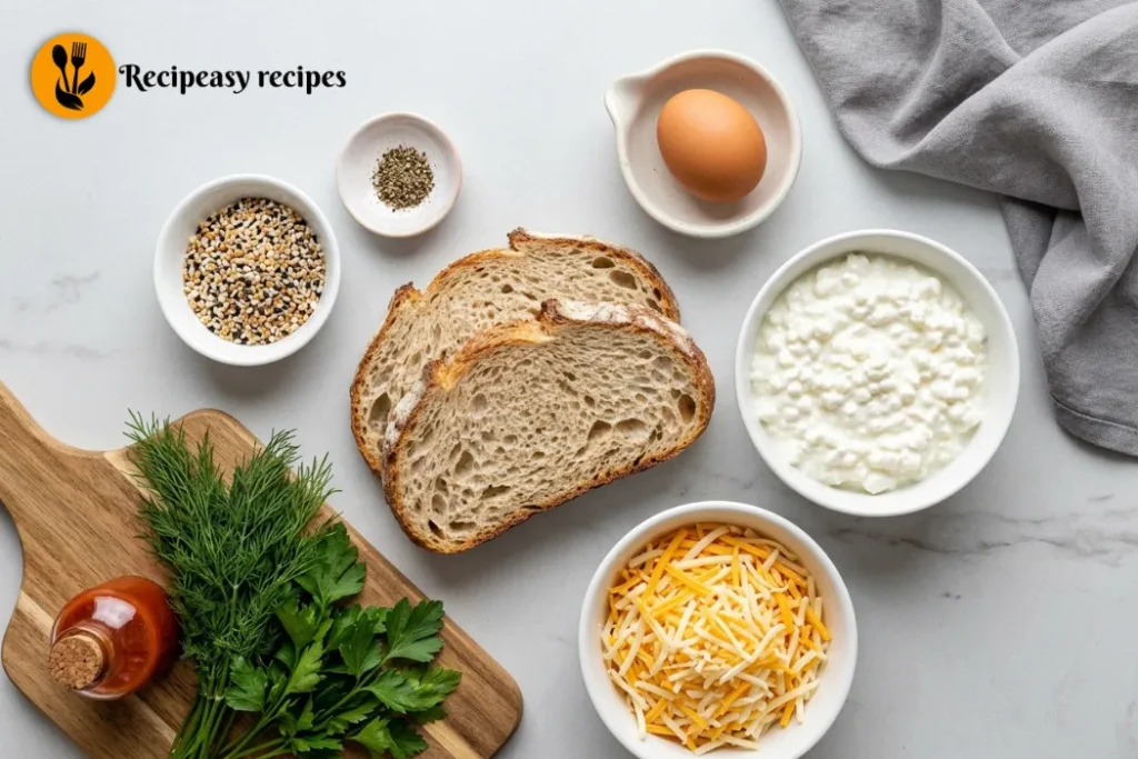 ingredients for cottage cheese toast recipe