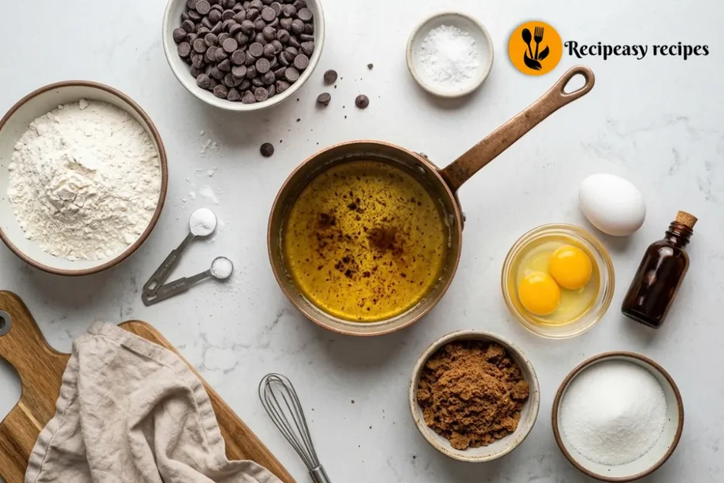 ingredients for brown butter cookies