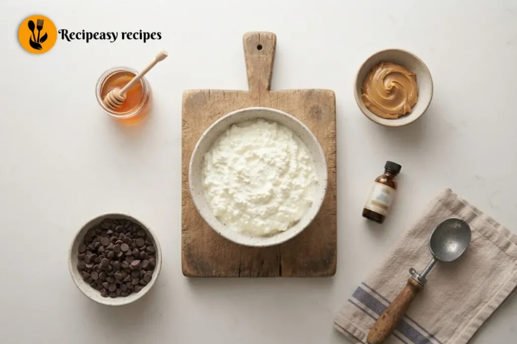 ingredients for cottage cheese ice cream recipe