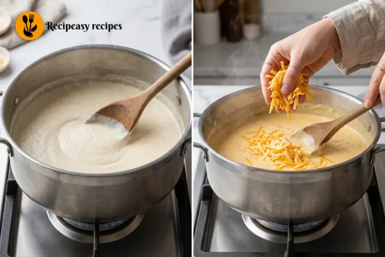 thickening sauce and melting cheddar for mac and cheese